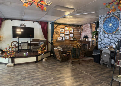 sitting area and stage at the conjuring tree in West Jordan
