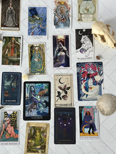 high-priestess a varitey of high priestess cards from several tarot decks